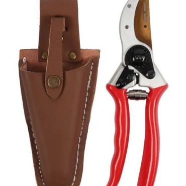 Talen Tools – Snoeischaar – Titanium – Voorbijsnijdend – High Quality – Met lederen holster – 21 cm ~