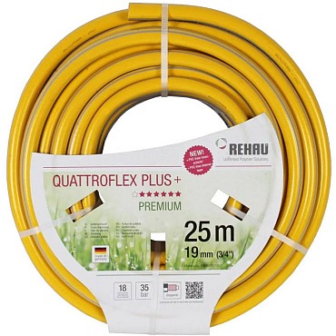 No torsion white plus  fitt getricoteerde gele slang 3/4