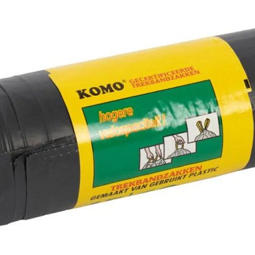 Vuilnizak Komo met trekband 60L 15 stuks ~