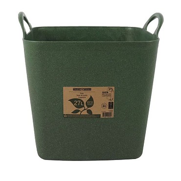 Flexibele kuip postconsumer recycled vierkant 27 liter groen ~