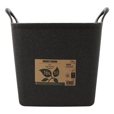 Flexibele kuip postconsumer recycled vierkant 16 liter zwart ~