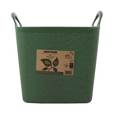 Flexibele kuip postconsumer recycled vierkant 16 liter groen ~