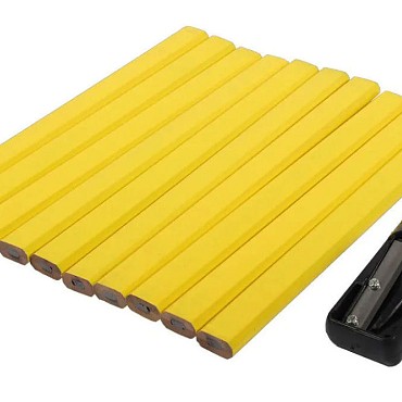Talen Tools – Timmermanspotloden – Bouwpotloden – 10 stuks – Inclusief slijper ~