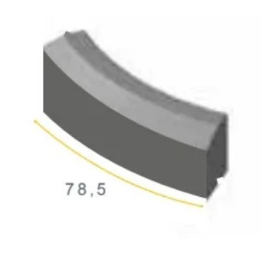 Rijwielpadband bochtstuk R=3 uitwendig visbek grijs 4/12x25x78,5 ~