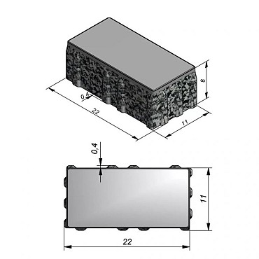 Flex Fusion Nuance 22x11x8 cm. 4 mm. nok 1/1 facet ~