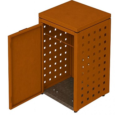 Kliko ombouw 240 ltr - 1 stuk CorTen met vaste deksel ~