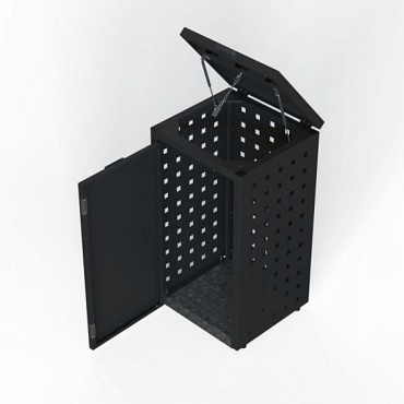 Kliko ombouw 120 ltr - 1 stuk grafiet zwart met klep ~