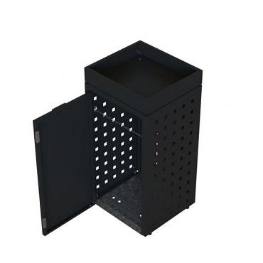 Kliko ombouw 120 ltr. grafiet zwart met tuinbak