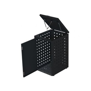 Kliko ombouw 240 ltr - 1 stuk grafiet zwart met klep ~