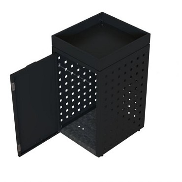 Kliko ombouw 240 ltr - 1 stuk grafiet zwart met tuinbak ~