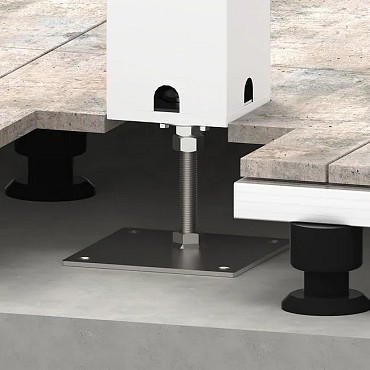 In hoogte verstelbare voetplaat voor Pergola wit ~