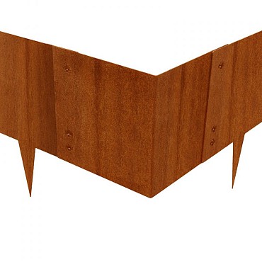 Multi-Edge Metal hoekstuk corten 27,5x27,5 cm. ~
