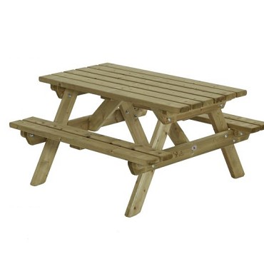 Picknicktafel geimpregneerd, metalen frame junior 115x120cm ~