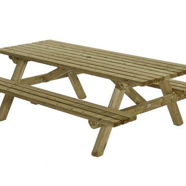 Picknicktafel geïmpregneerd, metalen frame, 200x160 cm ~