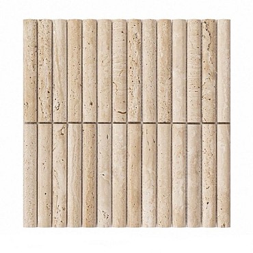 Mosaic Travertine Flute 30x30 cm. ~