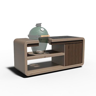 Cooking Station Kamado alu + bamboe 199x75,2x92,8 cm. ~