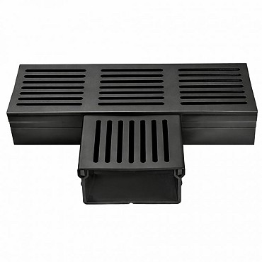 U-Drain afvoergoot WaterWijs 5-10-T koppelstuk zwart ~