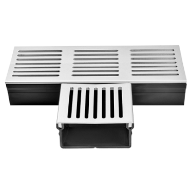 U-Drain afvoergoot WaterWijs 5-10-X hoekstuk zilver ~