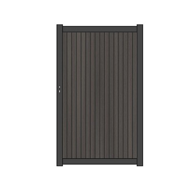 NTW Premium deur met alu frame verticaal Triple Silver Gray 97x186 cm. ~