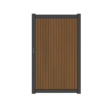 NTW Premium deur met alu frame verticaal Triple Teak 97x186 cm. ~