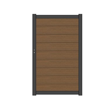 NTW Premium deur met alu frame horizontaal Teak 97x186 cm. ~