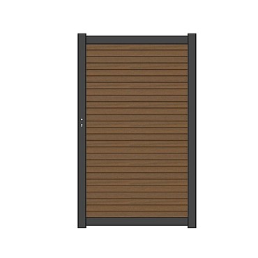 NTW Premium deur met alu frame horizontaal Triple Teak 97x186 cm. ~