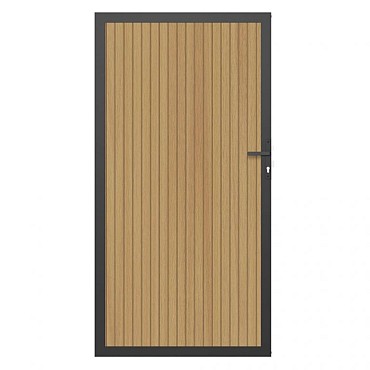 NTW deur met alu frame verticaal Triple Red Cedar 100x195 cm. ~