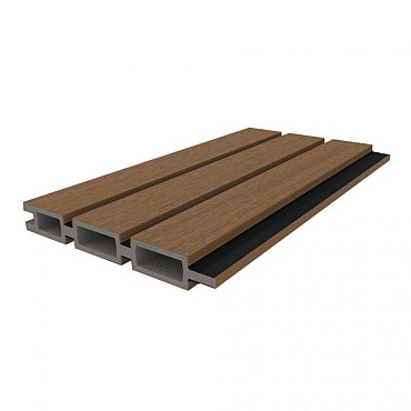 NTW Triple Rhombus schermplank UH172 Teak/zwart 2,1x16x180 cm. (wb 15 cm) ~