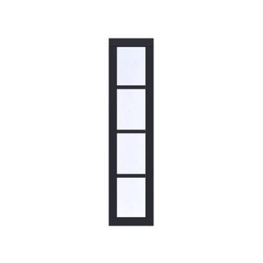 Vuren Vast raam Prestige 50x209 cm. zwart gecoat. ~