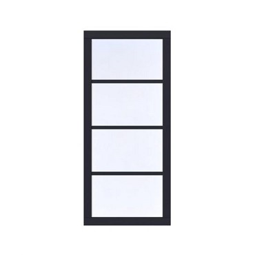 Vuren Vast raam Prestige 100x224 cm. zwart gecoat. ~