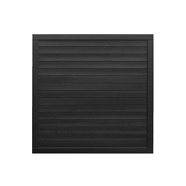 Vuren tuinscherm Hillhout Basic Excellent 180x180x4,5 cm. zwart gespoten (RAL 9005) ~