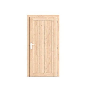 Vuren dichte enkele deur Prestige 108x209 cm. rechtsdraaiend scharnieren RVS beslag onbehandeld. ~