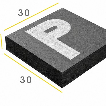 Parkeertegel 30x30x6 zw/w P 25 cm. (stoeptegel/betontegel) ~