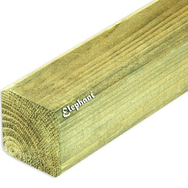 Vuren FSC paal geschaafd zonder punt 69x69x2700mm glad [geimpregneerd] bc ~