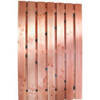 Douglas geschaafde plankendeur op zwart verstelbaar stalen frame 16 mm 120x195 cm. onbehandeld. ~