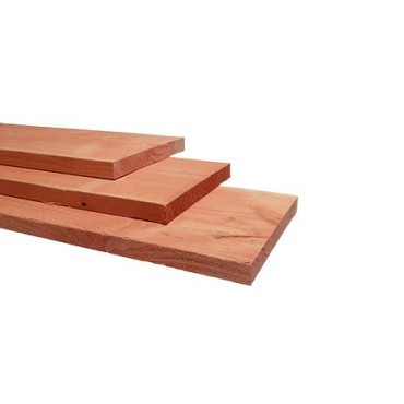 Douglas fijnbezaagde plank 2,5x25x300 cm. onbehandeld. ~