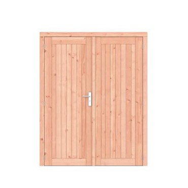 Douglas dichte dubbele deur Prestige 168x209 cm. scharnieren RVS beslag onbehandeld. ~