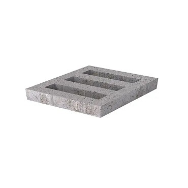 Schellevis Oudhollands grasbetontegel grijs open met facet 60x60x10 cm. ~