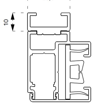 SunMaster uitvulprofiel 10 mm. RAL7016 structuur ~