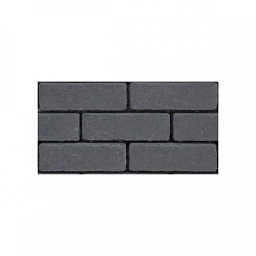 Klinker in-Line getrommeld waalformaat 20x6.5x8 cm Zwart waterpasserend ~