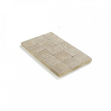 Kassei getrommeld 15x15x4 Zandgeel ~
