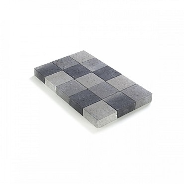 Ongetrommelde klinker velling 15x15x6 Grijs-Zwart ~