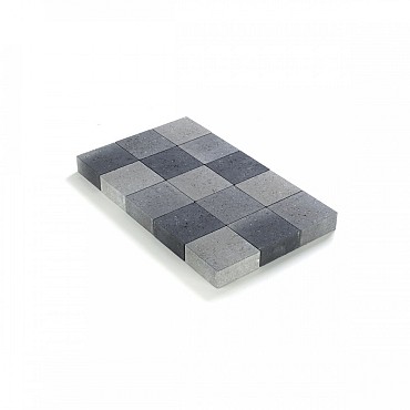 Ongetrommelde klinker zonder velling 15x15x6 Grijs-Zwart ~