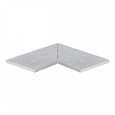 Keramiek 20 mm binnenhoek uit 2 stukken 60x30 cm rechte zijde met 2 vellingkanten ~