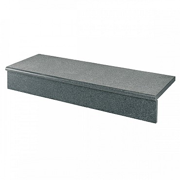 Donker grijs graniet G654 traptrede stootbord gezoet 100x12x2 cm. ~