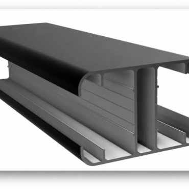 Dual Straight aluminium Slim Line H-paal zwart 270 cm. ~