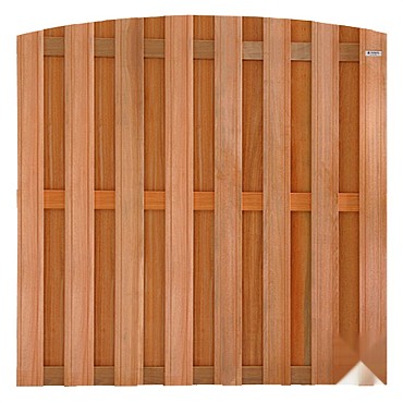 Keruing tuinscherm toog 15L 13mm 39x1800x1800mm V-groef / RVS bc ~