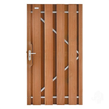 Bangkirai tuindeur recht met stalen frame 52x1000x1800mm V-groef / incl. beslag bc ~