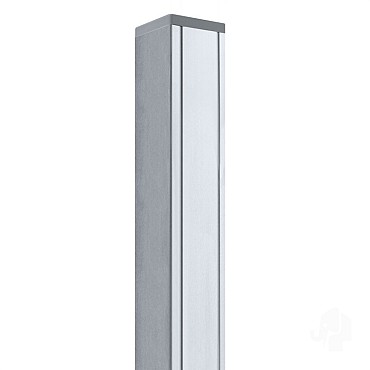Aluminium paal met kap 68x68x1860mm met houten kern 1840mm bc ~