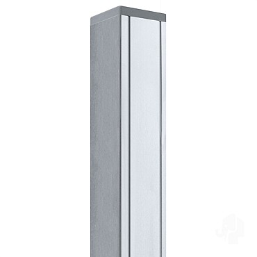 Aluminium paal met kap 88x88x1860mm met houten kern 1840mm bc ~